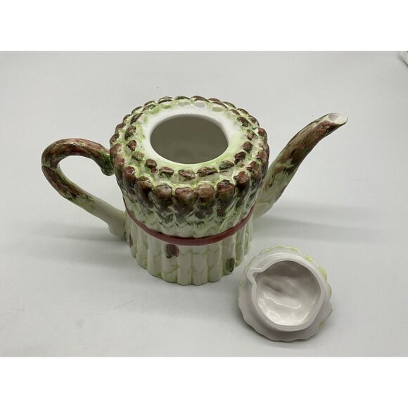 Ceramic Asparagus Vintage Teapot w/ Lid by Seymour Mann Hand Painted Collectible - Picture 14 of 16